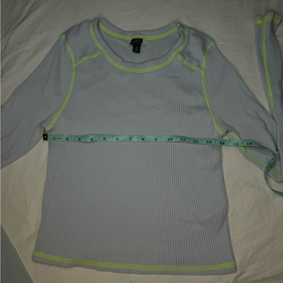 WILD FABLE Shirt Blue with Neon Green Stitching Long Sleeve / XL / Stitch Ribbed - Picture 5 of 7
